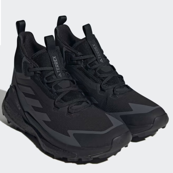 adidas Terrex Free Hiker GoreTex 2.0 Hiking Shoes Triple Black - Picture 2 of 12